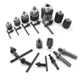 5 Stück 6,5 mm manuelles Bohrfutterset, Bohrfutter-Adapter-Set mit SDS-Schaft & Schlüssel, professionelles Elektrowerkzeug-Zubehör-Set für Bohrhämmer, Drehbänke, Heimwerker- und Garagenbau