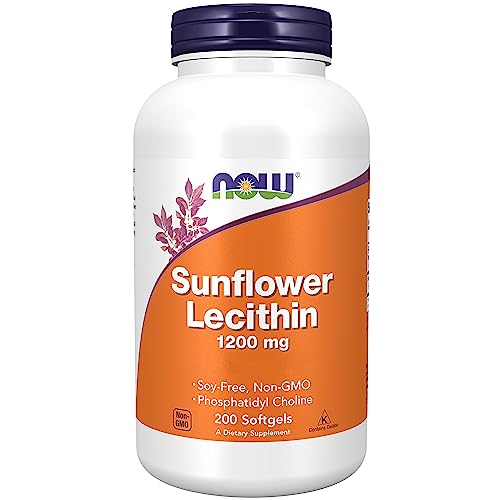 Now Foods, Sunflower Lecithin (Sonnenblumenlecithin), 1.200 mg, 200 Weichkapseln, Laborgeprüft, Glutenfrei, Sojafrei