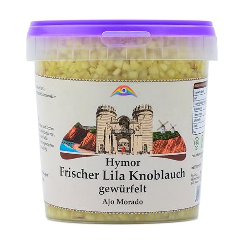 Hymor frischer Knoblauch gewürfelt 1kg – Ajo Morado aus Spanien Las Pedroñeras - intensiv-würziger Geschmack - ideal für Dips, Marinaden, Tapas & Paella