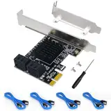 Ubit Expansion Card,PCIe 2.0 X1 to SATA III 4 Ports Adapter Card for IPFS Mining and Adding SATA 3.0 Devices,Hard Disk Expansion Card, SATA 6GB Interface Riser Card for Desktop PC.