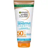 Garnier Sonnenschutzmilch mit LSF 50+, Sehr leichte und rückstandslose Sonnencreme für helle und empfindliche Haut, Ambre Solaire Sensitive expert+, 1 x 175 ml