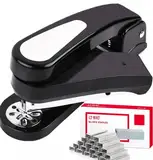 XUBX 360° Swing-arm Drehgelenk Hefter, drehbarer Hefter mit 1000 Stück Heftklammern, 20 Blatt Kapazität, Universalhefter Desktop-Hefter 360 Grad drehbare Schulfamilie Handbuch Binding (Schwarz)