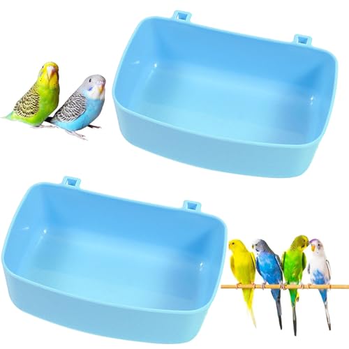 Sunshine smile 2 Pack Vogelbad Käfg,Vogelbadewanne für Käfig,Vogel Badewanne,Papagei Bad,Badewanne Vogel,Vogel Badewanne,Hängende Vogelbadewanne,Badewanne für Wellensittiche