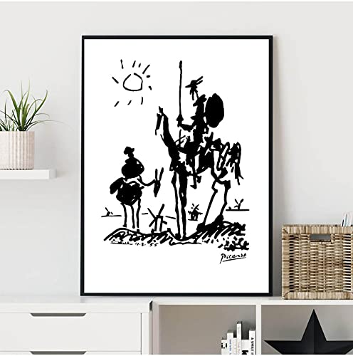 SDVIB Alles, was Sie sich vorstellen können, ist echt. Pablo Picasso-Kunstgemälde, Leinwanddruck, Don Quijote-Poster, Gemälde, Wanddekoration, 30 x 40 cm, rahmenlos