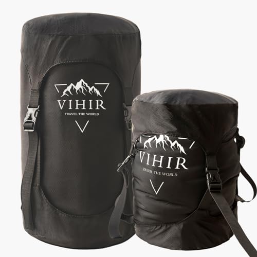 Vihir Kompressionssack 10L/14L/20L, 50% Mehr Stauraum! Wasserfest & Ultraleichter Aufbewahrungstasche für Schlafsack, Platzsparende Kompressionssack für Camping, Outdoor,Wandern,Rucksackreisen,Reisen