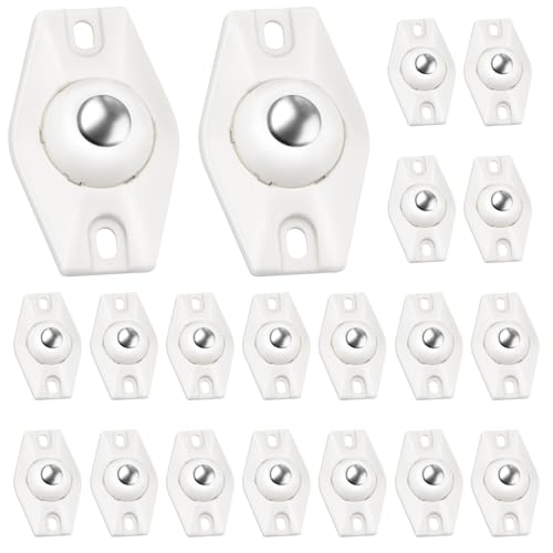 20 Stück Kugelrollen Selbstklebend 360°Mini Rollen Kugelrollen klein für Möbel Kugelrollen Schwerlast Möbelrollen Flach für Möbel Küchenutensilien Elektrogeräte Aufbewahrungsboxen