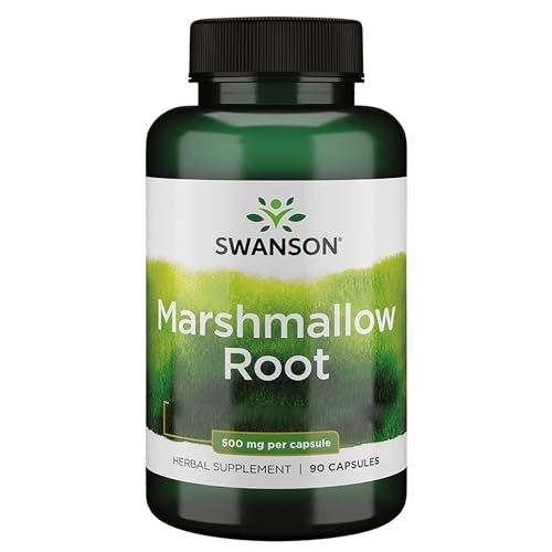 Swanson, Marshmallow Root (Eibisch-Wurzel), 500mg, hochdosiert, 90 Kapseln, Laborgeprüft, Sojafrei, Glutenfrei, Ohne Gentechnik