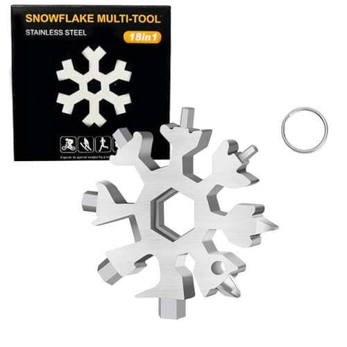 18-in-1 Schneeflocken Multitool,Edelstahl Multitool Schneeflocke,Schneeflocke Multi-Tool,Reisen, Freien, CampingWeihnachtsgeschenke für Männer, Adventskalender Männer Geschenke