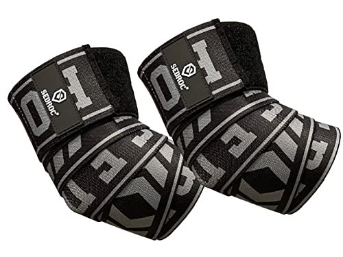 Sedroc Pro Ellenbogenbandagen für Gewichtheben, Powerlifting, Bankdrücken, Fitnessbänder für Herren, 1 Paar, Größe L (152,4 cm)