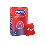 Durex Gefühlsecht Extra Feucht Kondome - Dünne Kondome mit anatomischer Easy-On-Form & extra Gel-Beschichtung 1er Pack (1 x 10 Stück)