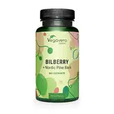 BIO BILBERRY & PINE BARK Kapseln Vegavero® | Anthocyane aus Heidelbeer-Extrakt Feno-Myrtillus® & Kiefernrinden-Extrakt aus FINNLAND | BIO-QUALITÄT | Vegan & Ohne Zusätze | 90 Kapseln