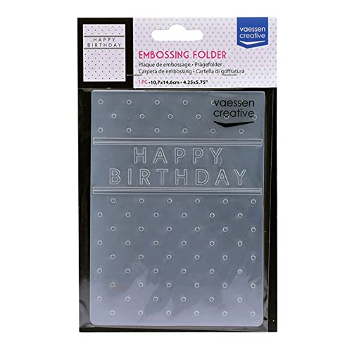 Vaessen Creative Prägefolder ""Happy Birthday"", 14.6 x 10.8 x 0.5 cm