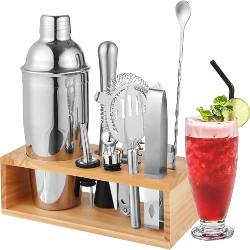 Cunsieun Cocktail Shaker, Cocktail Set, 10-teiliges Geschenk Bar Set Bar Zubehör Cocktail set, 750 ML Premium Barkeeper Set für Zuhause, Bar