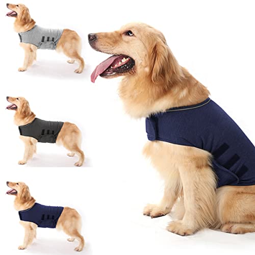 Anti-Angst-Hundejacke Hund Beruhigungsmantel Haustier Stressabbau Hemd Warme Beruhigungsweste Leichte Donner Hund Wickel Hund Angst Jacke (Marineblau XL)