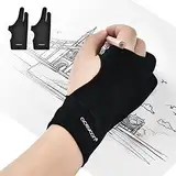 aceyoon Drawing Glove, 2 Pack Elastisch Digitale Zeichenhandschuh Zeichentablett Drawing Artist Glove Zeichnen Künstler Antifouling Handschuh für Grafiktablett Graphics Tablet (Medium/8x20.5cm)