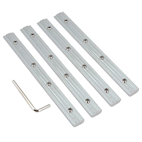 Zeberoxyz 4 Stück Gerade Linie Verbinder Länge 7.1 Zoll Joint Bracket mit M6 Schrauben für 3030 Serie T Slot 8mm Aluminium Strangpressprofil (3030 Serie gerade Klammern-Silber)