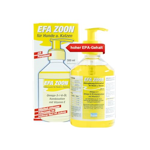 JuloVet EFA Zoon | 300 ml | Flüssiges Ergänzungsfuttermittel für Hunde und Katzen | Zur Unterstützung der Hautfunktion bei Dermatose mit HaarausFall und Schuppenbildung