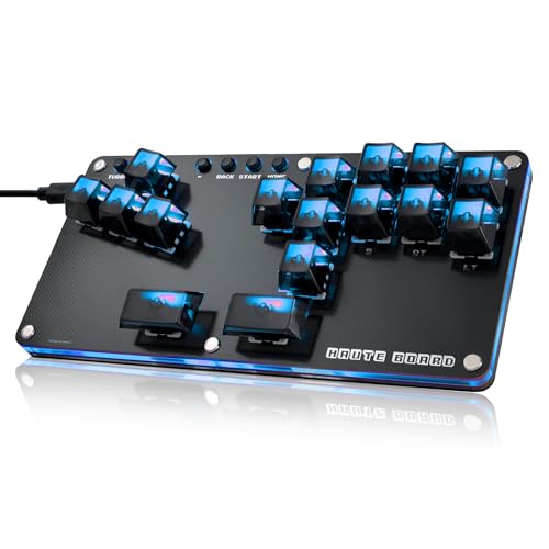 Sehawei Arcade Stick 16Keys All-Button Gamerfinger,Arcade Controller Street Fight für PC/Ps3/Ps4/Switch/Steam Game Keyboard Supports Hot Swap & SOCD (B16)