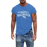 WKAYsIV Rundhals T Shirt Herren Set Kurzarm-Hemdoberteil Tops(Blau L)