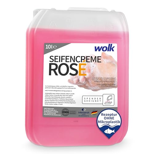 10 Liter Handwaschseife „Rosé“ - Seifencreme - Hautmilde Waschcreme - Alkalifrei - Kanister - wolk