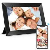 Frameo 10,1 Zoll WiFi Digitaler Bilderrahmen, 1280x800 HD IPS Touchscreen Foto Rahmen, 32GB Speicher, Automatische Rotation, Wandmontagefähig, Teilen Sie Fotos sofort von überall aus