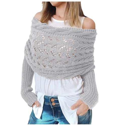 Schal Mit Ärmeln Schal Mit Ärmeln Strick Gestrickter Zopfmusterschal Gestrickter Umhang Multifunktionaler Schal Mit Ärmeln Für Damen Zopfmuster Umhang Bolero Pulloverschal Mit Ärmeln Wickelpullover