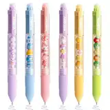 CHENBOOW Radierbarer Kugelschreiber,6 Stück Radierbare Stifte,Stifte Radierbar,Cartoon Erasable Pen,Niedliche Einziehbare Tintenstifte,Kugelschreiber Radierbar,Kugelschreiber Tintenroller Radierbar