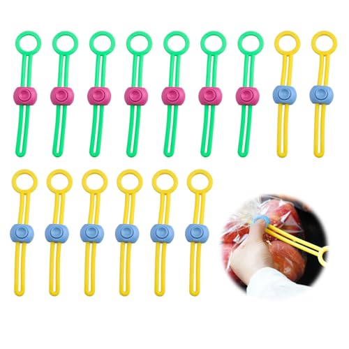 Verschlussclips für Beutel, TIANLIN 15 Stück Beutel Verschlussklammern, Frischhaltende Tütenclips, Silikonmaterial, Geeignet für Lebensmittelbeutel, Snackbeutel