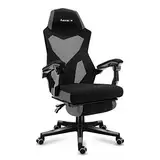 huzaro Combat 3.0 Grey | Gaming Stuhl Schreibtischstuhl Bürostuhl Sessel Chair | Zocker Gamer | Höhenverstellbar | Fußstütze | 140° Verstellbare Rückenlehne | bis 140 kg belastbarr | Stoff | Grau