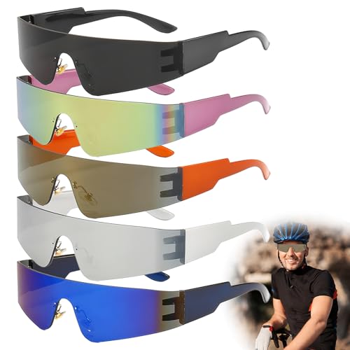 Mein HERZ 5 Stück Partybrille,Schnelle Brille,Rave Brille Sportbrille Fahrradbrille Radsport-Sonnenbrillen für Damen Herren, für Radsport,Outdoor,Konzert,Bar,DJ, Nachtleben,Versammlungen,Cosplay