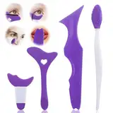 UWOBEFO 4 Stück Eyeliner Schablone für Anfänger Lidstrich Schablone Silikon Eyeliner Make-Up Schablonen Violett Mehrzweck-Augen-Make-up-Werkzeug für Eyeliner für Eyeliner, Gesichtskontur, Wimpern