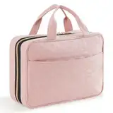 Lifewit Reise Kulturbeutel Damen, große Reise Kosmetiktasche Kulturtasche zum Aufhängen Organizer für Frauen, transparente Schminktasche mit hängendem Haken für Behälter, Medium,Pink