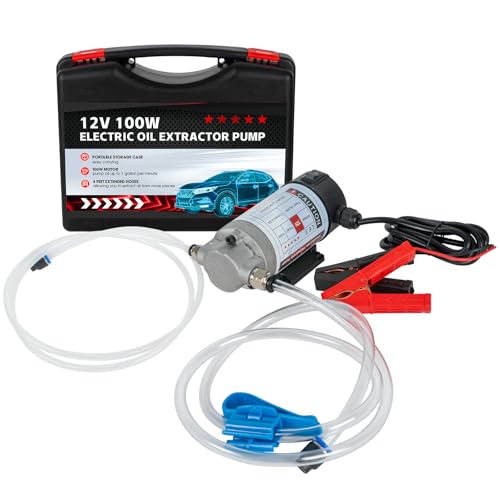 YaoFaFa 12V 100W Ölabsaugpumpe Kraftstoffpumpe Motoröl-Wechsel Diesel Umfüllpumpe Fluid ExtractorGeräuscharm Ausgestattet mit Aufbewahrungsbox aus Kunststoff