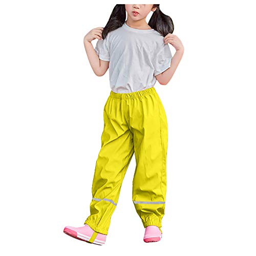 CCOOfhhc Unisex Kinder Regenhose : Leicht Atmungsaktive Winddicht Überziehhose Regenbekleidung Wathose Wind Hose Sport Rain Pants Outdoor Ungefüttert Einfarbig Atmungsaktiv Buddelhose Matschhose