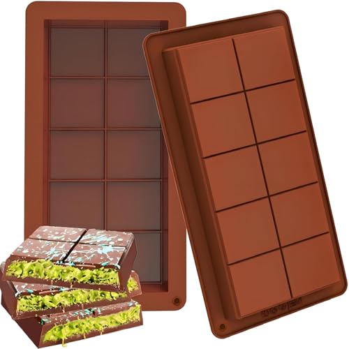 BETA NOBLE Schokoladenform Silikon Tief,Dubai Schokolade Form-2 Stück Silikonform,Schokoladentafel Tiefe Schokoladenform,Extra Tief Schokolade Form für Schokolade Praline Süßigkeiten