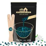 Lifestance 450g Waxing Perlen Formuliert für Anfänger, Wachsperlen mit 10 Holzspatel für Enthaarung, Grün Wachs Haarentfernung Perlen für Feines Haar,Gesicht,Augenbraue,Arme,Finger und Zehe