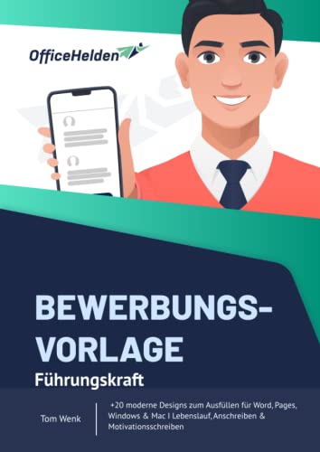 Bewerbungsvorlage Führungskraft I +20 moderne Designs zum Ausfüllen für Word, Pages, Windows & Mac I Lebenslauf, Anschreiben & Motivationsschreiben