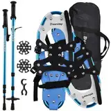 doorslay Schneeschuhe, Größenverstellbar Wanderstöcken, rutschfest Schneeschuh Set für Damen und Herren, Bergausrüstung Wandern auf Schnee mit Tragetasche