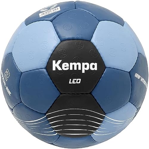 Kempa LEO Kinder Handball Ball für Kinder Trainingsball, Schaumstofflaminierung, Farbe: blau/schwarz, Size 1