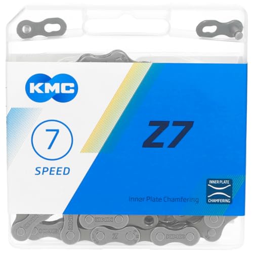 Fahrrad Kette, KMC Fahrradkette, Z7, 1/2" x 3/32", 114 Glieder, 7-fach, 18-21 Gang, grau-braun