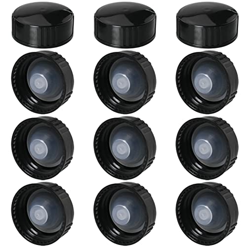 MEETOOT 12 Stück Phenolharz-Abdeckungen 24 mm schwarze Poly-Versiegelung Schraubverschlüsse für tägliche Chemikalien, Lebensmittel, Kosmetikflaschen