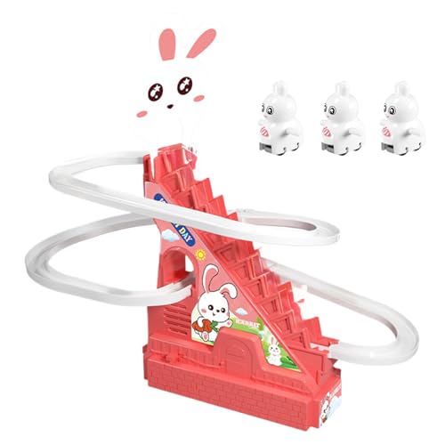 Klettertreppe Rutschenspielzeug - Schiebet Spielzeugset, elektrische Treppe Kletterstrecke Rutsche | Cartoon Animal Sliding Track mit Lichtern, leuchtenden Farben Puzzle-Playsets, perfekt für den Kind