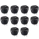 Kundorf 10pcs Kippschalter 12v rund einrastbare mit Selbsthemmung runde 2 polig Schalter Wippschalter 12V DC 20A Schalter Truck Trailer Auto KFZ Button für Abschleppwagen PKW Truck Jeep