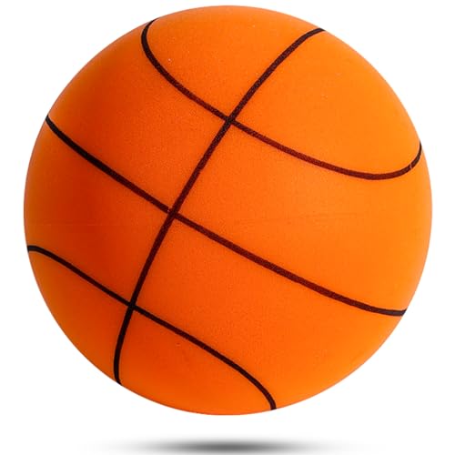 Hpbaggy Silent Basketball,24cm Leiser Indoor Basketball,Hochbelastbarer Silent Basketball,Hochelastisch Silent Basketball,Schaumstoffball,Leise Spielzeugbälle für Kinder und Erwachsene