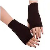 Orbgons Fingerlose Handschuhe Frauen weich Winter warm halten Handschuh auf der Miete Kostüme (Coffee, One Size)