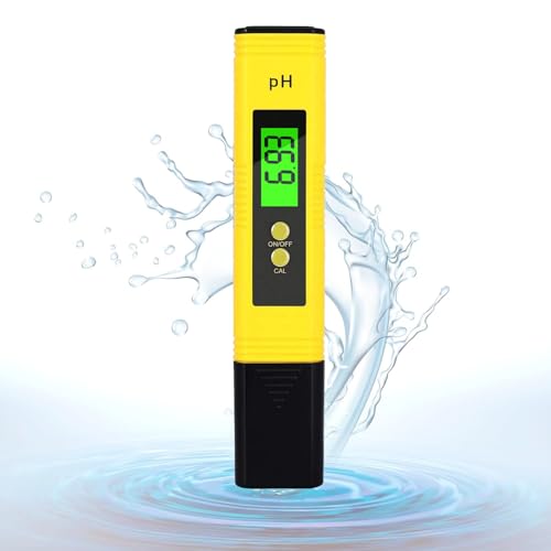 PH Messgerät, PH Wert Messgerät, PH Meter mit Kalibrierpulver, PH Digitaler Tester Tragbarer für Wasser Pool Aquarium Trinkwasser pH Meter Hohe Genauigkeit, 0.00-14.00 Messbereich