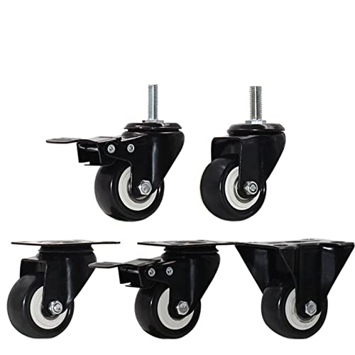 4pcs 2 inches 50mm Heavy Duty 180kg Black Swivel Castor Wheels Trolley Furniture Caster