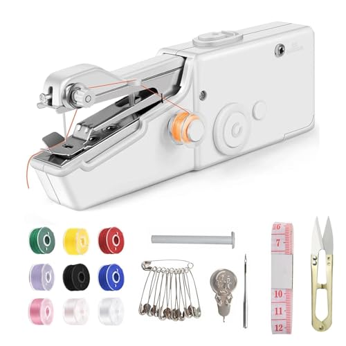 MisFun Handnähmaschine, Mini Nähmaschine, Sewing Machine, Nähmaschine, Tragbare Mini Nähmaschine, Leicht für Anfänger, für Kleidung Stoff Vorhang Schal DIY Haushalt und Reisenutzung