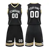 Basketball Trikot Herren Damen Kinder Personalisiert Basketball Jersey mit Eigenem Namen Nummer Logo Basketball Trikot Shirt und Shorts Jugendlich Sweatshirt Basketball Trainings Jersey and Pants