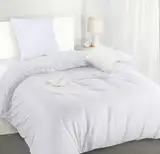 Utopia Bedding Bettwäsche 135x200 Set - Mikrofaser Bettbezug 135x200 cm + 1 Kissenbezug 80x80 cm - Weiß